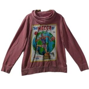 JAMEL Hoodie Pink Harlem Globetrotters Graphic VTG Oversized Fit Made USA M HTF